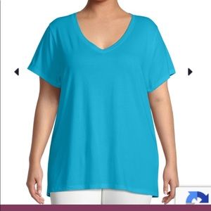 JMS Short Sleeve Flowy V-Neck T-shirt